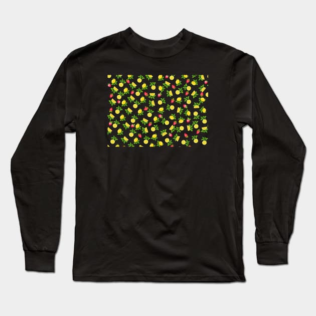 Sweet and Sour Pattern Long Sleeve T-Shirt by Phatpuppy Art